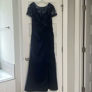 David's Bridal Satin Sheath Maxi Dress